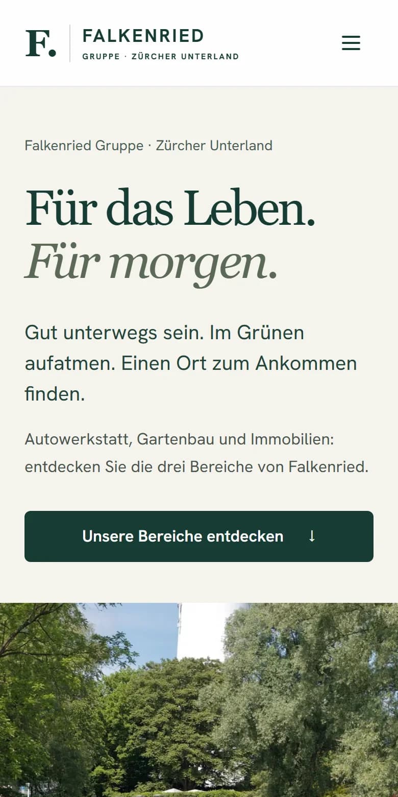 Falkenried Gruppe: Ansicht auf dem Handy